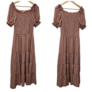 Max Studio Floral Puff Sleeve Maxi Dress